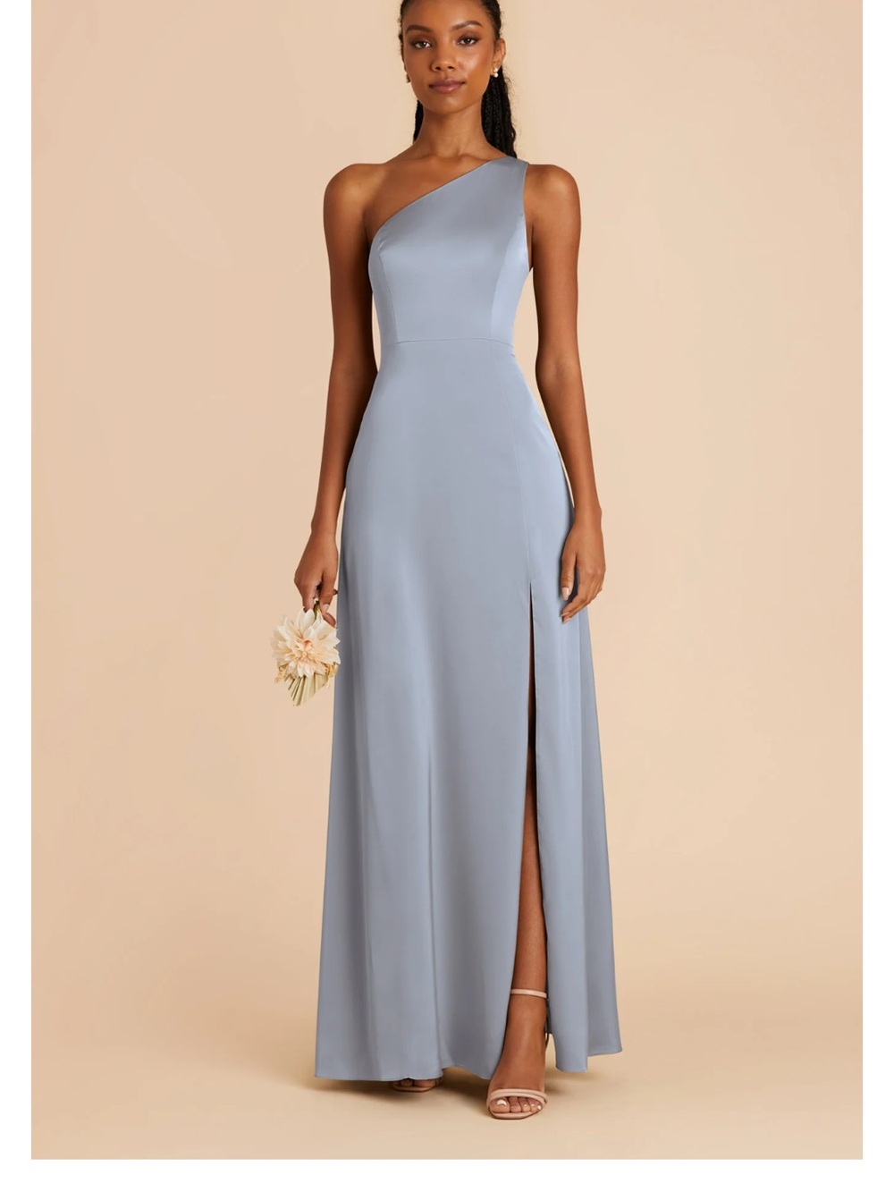 Birdy Grey Kira Matte Satin Dusty Blue Bridesmaid Dress